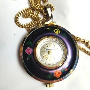 Vtg Sheffield Working Wind-up Swiss Watch Pendant Necklace